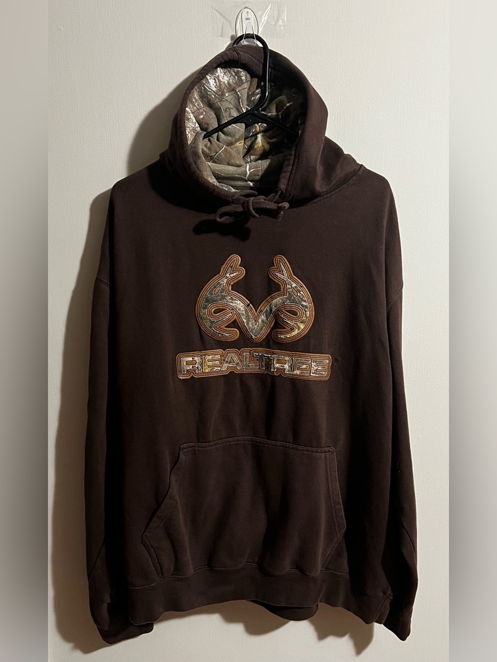 Realtree Brown Sweatshirt with Camo-Lined Hood